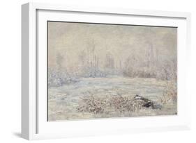 Le givre, pr?de V?euil-Claude Monet-Framed Giclee Print