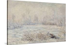 Le givre, pr?de V?euil-Claude Monet-Stretched Canvas