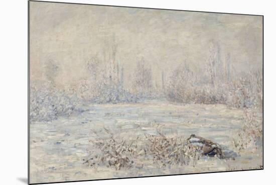 Le givre, pr?de V?euil-Claude Monet-Mounted Giclee Print