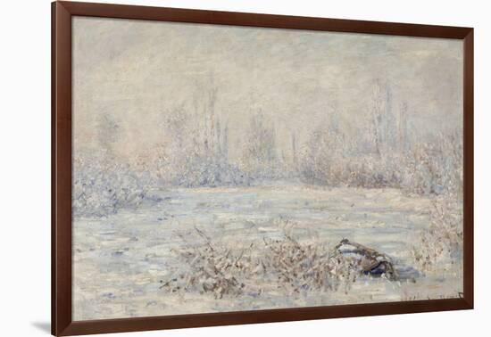 Le givre, pr?de V?euil-Claude Monet-Framed Giclee Print