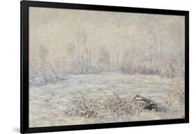 Le givre, pr?de V?euil-Claude Monet-Framed Giclee Print