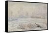 Le givre, pr?de V?euil-Claude Monet-Framed Stretched Canvas