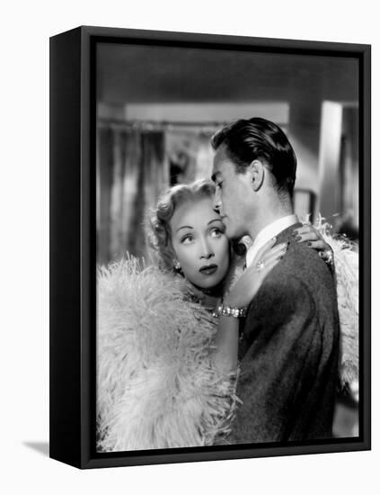 Le grand alibi STAGE FRIGHT by Alfred Hitchcock with Marlene Dietrich, Richard Todd, 1950 (Costumes-null-Framed Stretched Canvas