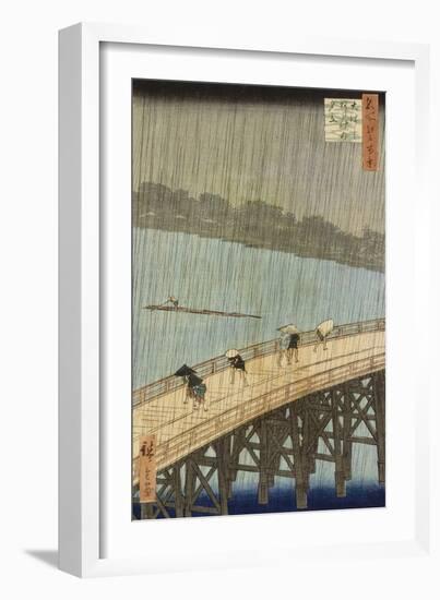 Le grand pont : averse soudaine à Ataké-Ando Hiroshige-Framed Giclee Print