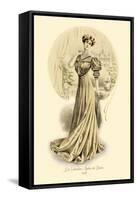 Le Grandes Modes de Paris: Golden Gown-null-Framed Stretched Canvas