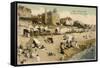 Le Havre Beach-null-Framed Stretched Canvas