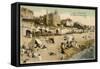 Le Havre Beach-null-Framed Stretched Canvas