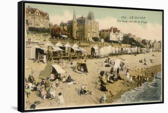 Le Havre Beach-null-Framed Stretched Canvas