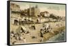 Le Havre Beach-null-Framed Stretched Canvas