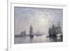 Le Havre, Eure Basin, Sailing Boats at Anchor, Sunset; Le Havre, Bassin De L'Eure, Voiliers a…-Eugène Boudin-Framed Giclee Print