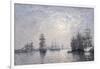 Le Havre, Eure Basin, Sailing Boats at Anchor, Sunset-Eugène Boudin-Framed Giclee Print