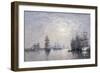 Le Havre, Eure Basin, Sailing Boats at Anchor, Sunset-Eugène Boudin-Framed Giclee Print