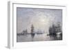 Le Havre, Eure Basin, Sailing Boats at Anchor, Sunset-Eugène Boudin-Framed Giclee Print