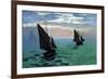 Le Havre - Exit The Fishing Boats From The Port-Claude Monet-Framed Premium Giclee Print