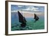 Le Havre - Exit The Fishing Boats From The Port-Claude Monet-Framed Art Print