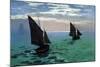 Le Havre - Exit The Fishing Boats From The Port-Claude Monet-Mounted Art Print