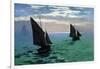 Le Havre - Exit The Fishing Boats From The Port-Claude Monet-Framed Art Print