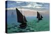 Le Havre - Exit The Fishing Boats From The Port-Claude Monet-Stretched Canvas