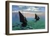 Le Havre - Exit The Fishing Boats From The Port-Claude Monet-Framed Art Print