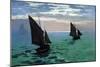 Le Havre - Exit The Fishing Boats From The Port-Claude Monet-Mounted Art Print