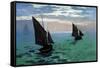 Le Havre - Exit the Fishing Boats from the Port-Claude Monet-Framed Stretched Canvas