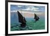 Le Havre - Exit the Fishing Boats from the Port-Claude Monet-Framed Premium Giclee Print