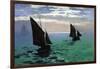 Le Havre - Exit The Fishing Boats From The Port-Claude Monet-Framed Art Print