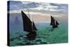 Le Havre - Exit The Fishing Boats From The Port-Claude Monet-Stretched Canvas