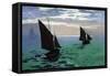 Le Havre - Exit The Fishing Boats From The Port-Claude Monet-Framed Stretched Canvas