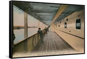 Le Havre - Interior of SS France, Ocean Liner Owned by Compagnie Generale Transatlantique.…-French Photographer-Framed Stretched Canvas