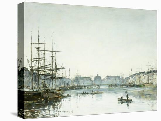 Le Havre, Le Bassin du Commerce-Eugène Boudin-Stretched Canvas