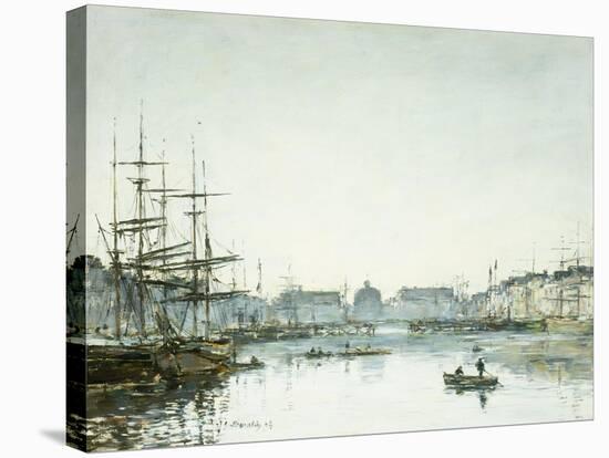 Le Havre, Le Bassin du Commerce-Eugène Boudin-Stretched Canvas