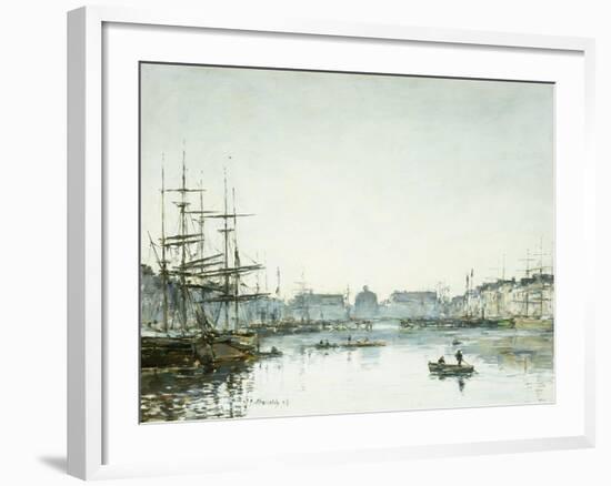 Le Havre, Le Bassin du Commerce-Eugène Boudin-Framed Giclee Print