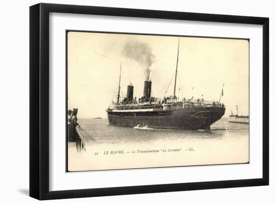 Le Havre, Le Transatlantique La Lorraine, Dampfer-null-Framed Giclee Print