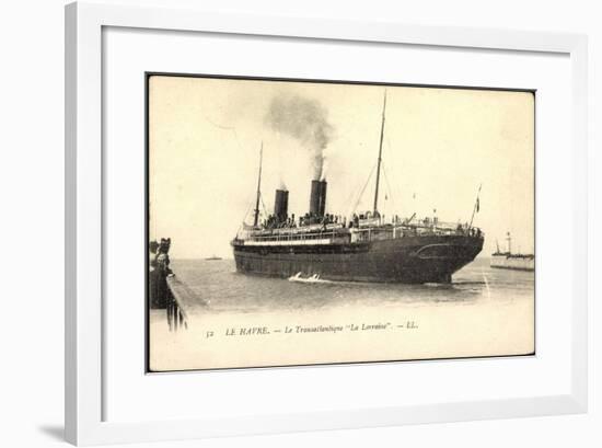 Le Havre, Le Transatlantique La Lorraine, Dampfer-null-Framed Giclee Print