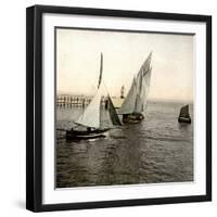 Le Havre (Seine-Maritime, France), Boat Entering the Port, 1903-Leon, Levy et Fils-Framed Photographic Print