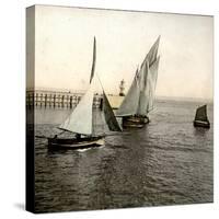 Le Havre (Seine-Maritime, France), Boat Entering the Port, 1903-Leon, Levy et Fils-Stretched Canvas