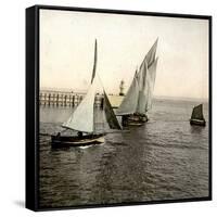 Le Havre (Seine-Maritime, France), Boat Entering the Port, 1903-Leon, Levy et Fils-Framed Stretched Canvas