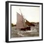 Le Havre (Seine-Maritime, France), Fishing Boat Whipped by the Waves, 1903-Leon, Levy et Fils-Framed Premium Photographic Print