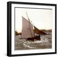 Le Havre (Seine-Maritime, France), Fishing Boat Whipped by the Waves, 1903-Leon, Levy et Fils-Framed Photographic Print