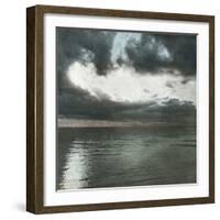 Le Havre (Seine-Maritime, France), the Effects of the Moon over a Calm Sea-Leon, Levy et Fils-Framed Photographic Print