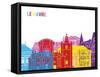 Le Havre Skyline Pop-paulrommer-Framed Stretched Canvas