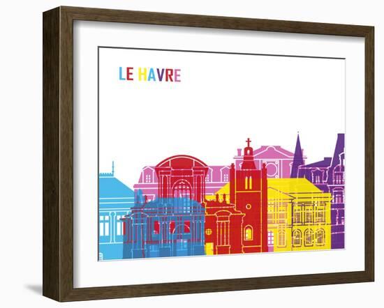 Le Havre Skyline Pop-paulrommer-Framed Art Print