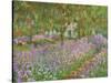 Le jardin a Giverny.-Claude Monet-Stretched Canvas