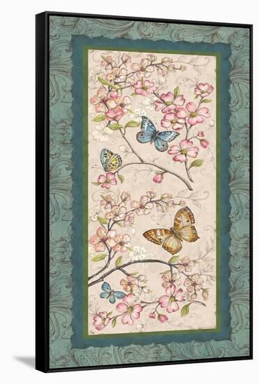 Le Jardin Butterfly Panel I-Kate McRostie-Framed Stretched Canvas