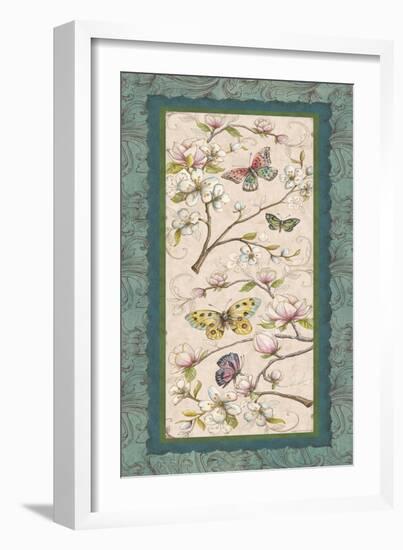 Le Jardin Butterfly Panel II-Kate McRostie-Framed Art Print