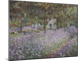 Le jardin de l'artiste à Giverny-Claude Monet-Mounted Giclee Print