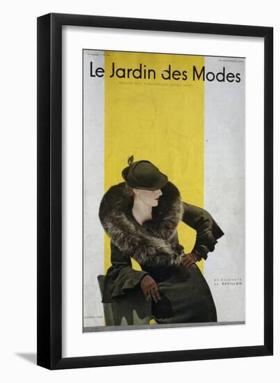 Le Jardin De Modes Cover from 09 15 1934, Fashion Magazine, France-null-Framed Giclee Print