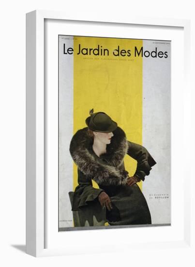 Le Jardin De Modes Cover from 09 15 1934, Fashion Magazine, France-null-Framed Giclee Print