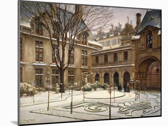 Le Jardin du musée Carnavalet, effet de neige-Henry Tenre-Mounted Giclee Print